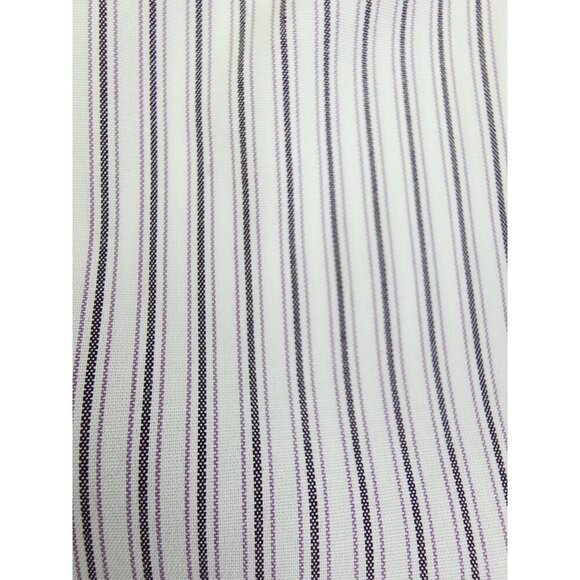 Brooks Brothers Womens French Cuff Fitted Non Iron Size 22W White Stripe Shirt - Picture 7 of 10